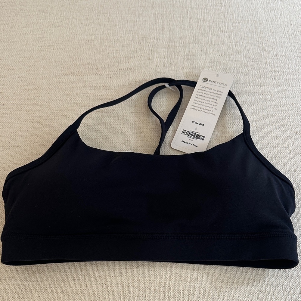 CRZ YOGA True Navy Thin-Strap Yoga Bra Small NWT